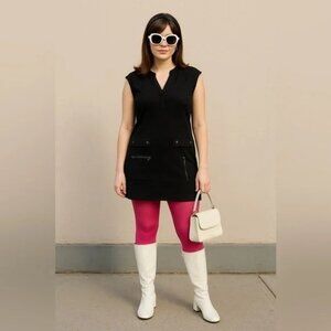 Cynthia Steffe Black Mini Utility Bodycon Y2K Punk Goth Party Cap Sleeve Dress S